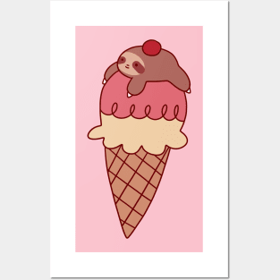 Icecream Sloth Posters and Art